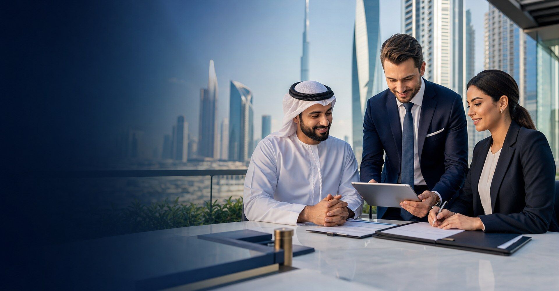 Biz Pulse advisors reviewing UAE business setup